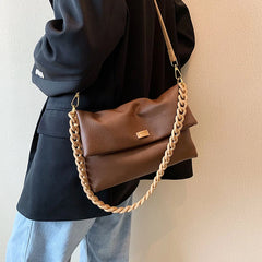Women Pu Leather Shoulder Bag Chain Crossbody Soft Shopping