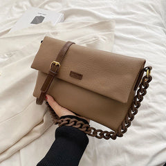 Women Pu Leather Shoulder Bag Chain Crossbody Soft Shopping