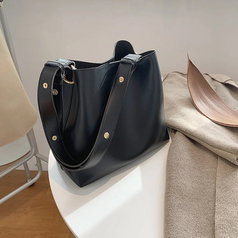 PU Leather Women's Handbags Large Capacity Casual Ladies Tote Female