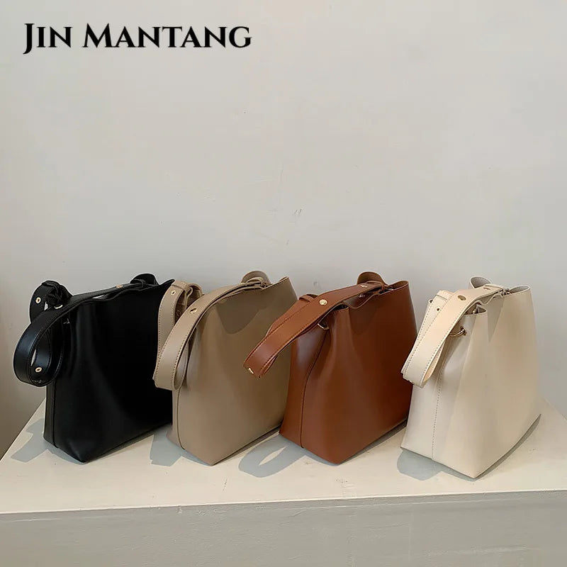 PU Leather Women's Handbags Large Capacity Casual Ladies Tote Female