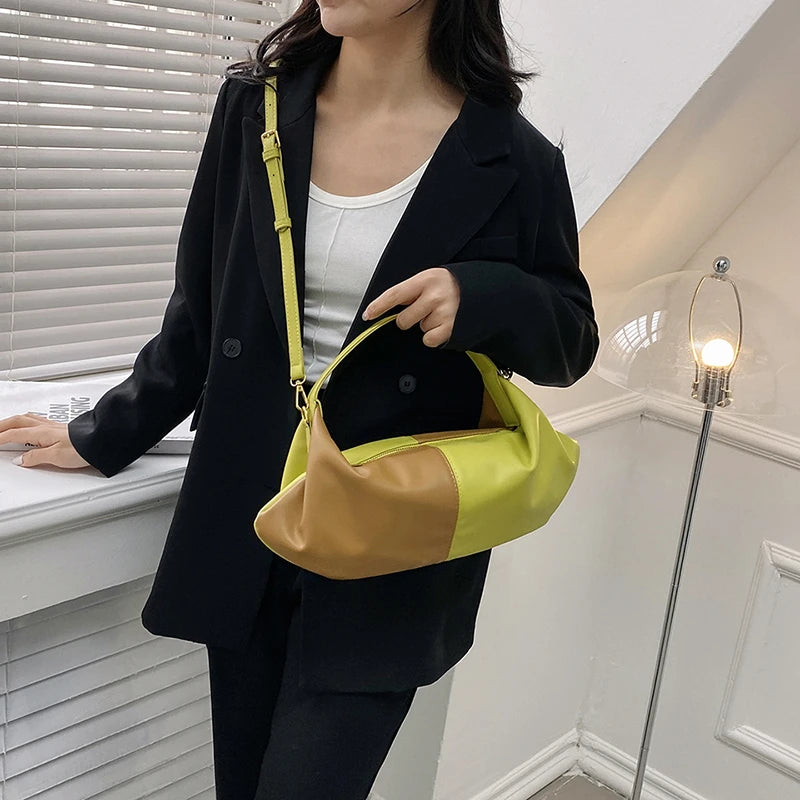 Dumpling Bag Women Tote Bag PU Leather Crossbody Large Handbag