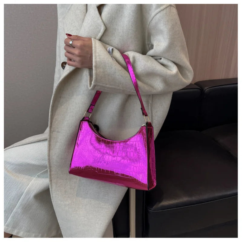 Retro Casual Women Shoulder Bags Female Leather Chain Handbag