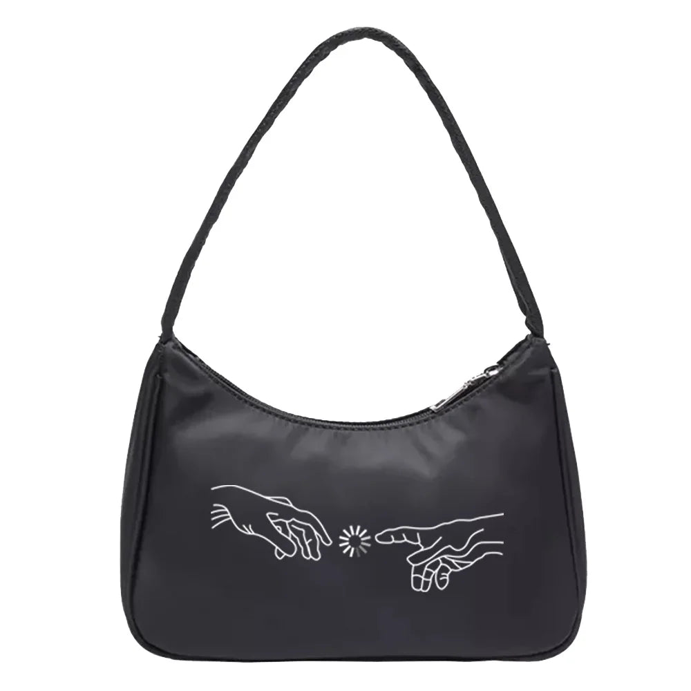 Retro Casual Women Totes Mini Shoulder Bag Anime Print Small Pouch