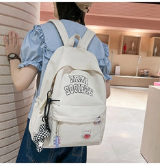 Girl Boy Laptop Rucksack Student School Bag Letter Women Backpack