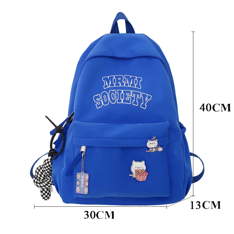 Girl Boy Laptop Rucksack Student School Bag Letter Women Backpack