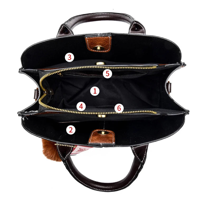 High Women Bag Plush Ball PU Large Tote Famous Shoulder Bag