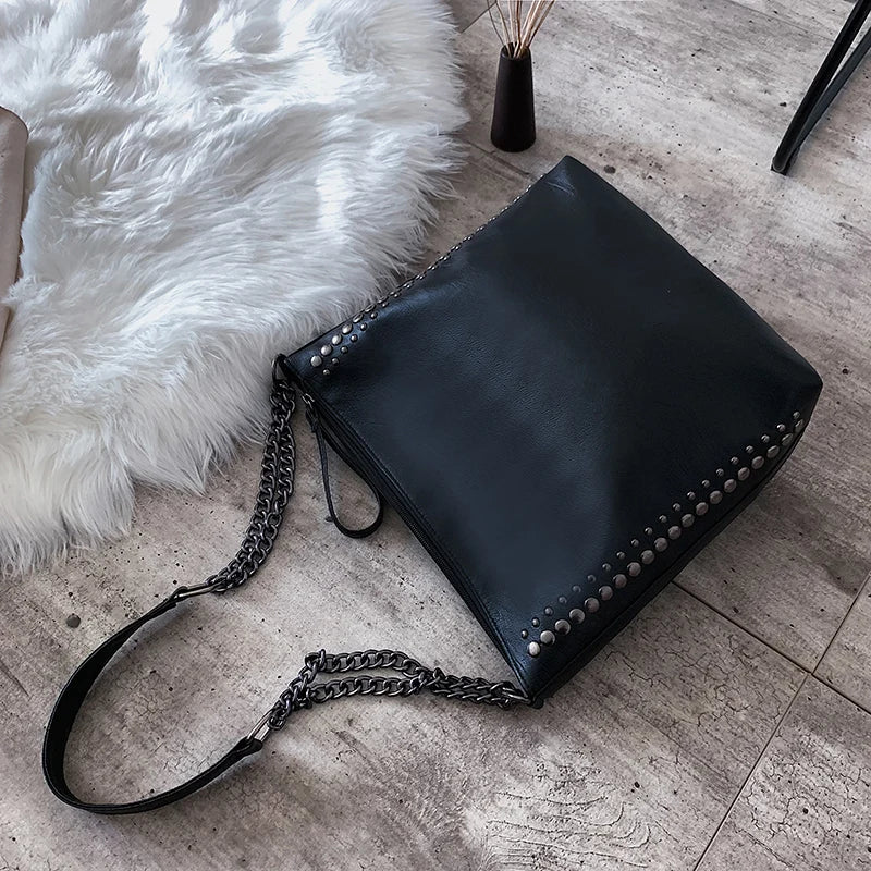 Large Capacity Ladies Shoulder Bag Casual PU Leather Messenger Handbag