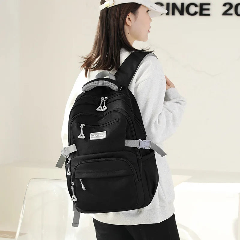 Lady Backpack Nylon Female Waterproof Purple College Backpack Women Laptop Bag