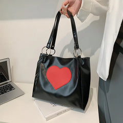Love Heart Shoulder Bag for Women Casual Large Capacity Ladies Tote Bag