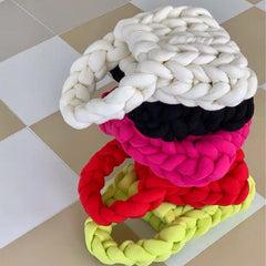Manual Woven Bag Knitted Bucket Tote Women Clutches