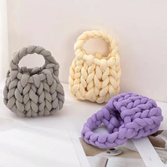 Manual Woven Bag Knitted Bucket Tote Women Clutches