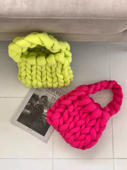 Manual Woven Bag Knitted Bucket Tote Women Clutches