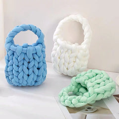 Manual Woven Bag Knitted Bucket Tote Women Clutches