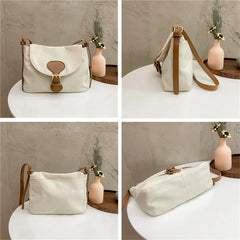 Panelled High Canvas Women Messenger Shoulder Bag