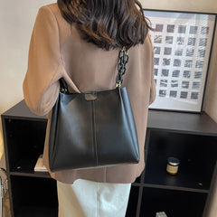 Women Shoulder Bags Tote Chain Strap Big Pockets PU Leather
