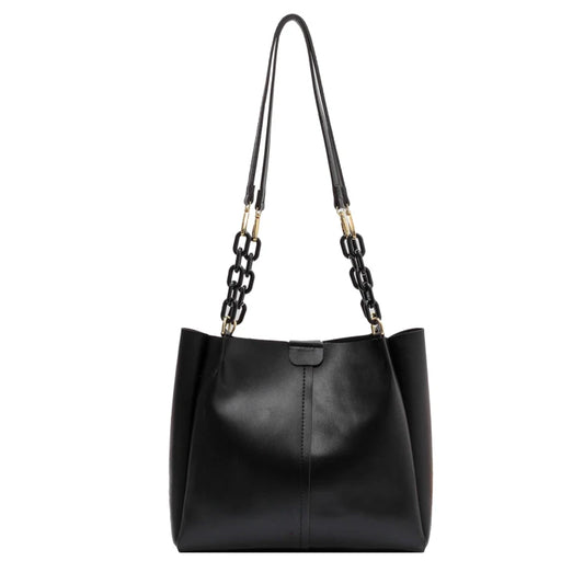 Women Shoulder Bags Tote Chain Strap Big Pockets PU Leather