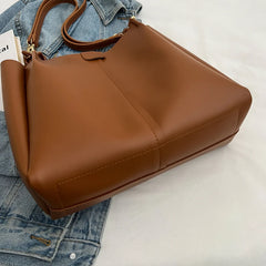 Women Shoulder Bags Tote Chain Strap Big Pockets PU Leather