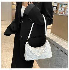 Thick Chain Oxford Cloth Shoulder Bag for Women