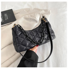 Thick Chain Oxford Cloth Shoulder Bag for Women