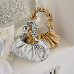 Pleated PU Leather Handbag for Women Cloud Bags Armpit Bag Shoulder Bags