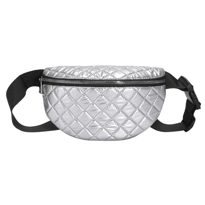 Waterproof PU Leather Puffy Fanny Pack Crossbody Bag for Women