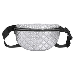 Waterproof PU Leather Puffy Fanny Pack Crossbody Bag for Women