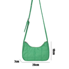 Quilted Tote Lightweight Winter Warm Down Cotton Padded Plaid Shoulder Bags