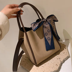 Ribbons Ladies Bucket Bag Crossbody Bags For Women Shoulder Bag