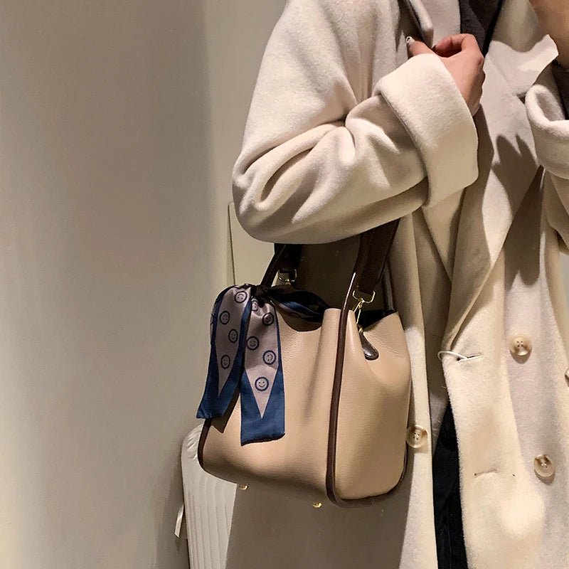 Ribbons Ladies Bucket Bag Crossbody Bags For Women Shoulder Bag