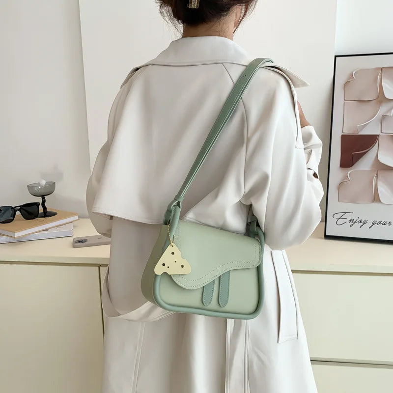 Small Crossbody Shoulder Bag for Women Solid PU Leather