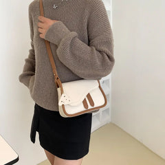 Small Crossbody Shoulder Bag for Women Solid PU Leather