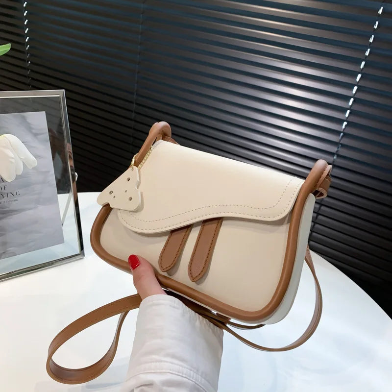 Small Crossbody Shoulder Bag for Women Solid PU Leather