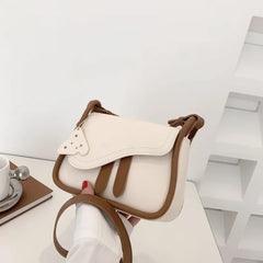Small Crossbody Shoulder Bag for Women Solid PU Leather
