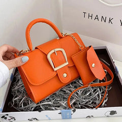 Small Leather Flap Shoulder Bag Crossbody Tote Top Handle Purse