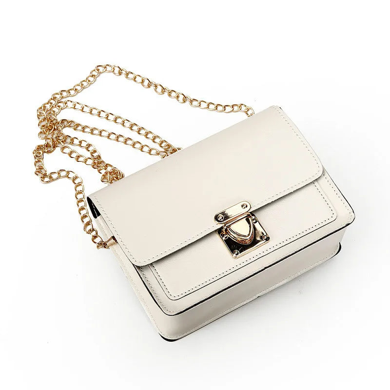 Small Women Bags Chain Shoulder Bag Ladies Hit Stitching Bag PU Mini Square Bag