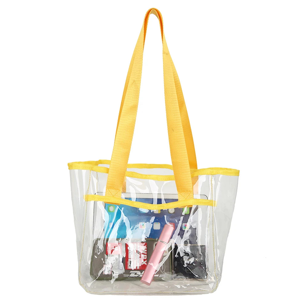 Summer PVC Transparent Handbag Tote Large Capacity Clear Women Shoulder Bag