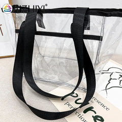Summer PVC Transparent Handbag Tote Large Capacity Clear Women Shoulder Bag