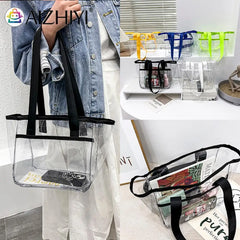 Summer PVC Transparent Handbag Tote Large Capacity Clear Women Shoulder Bag