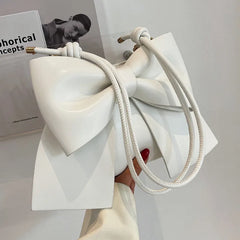 Textured Shoulder Underarm Bag Messenger Bag Ladies Niche Bow Hand Carry Small B