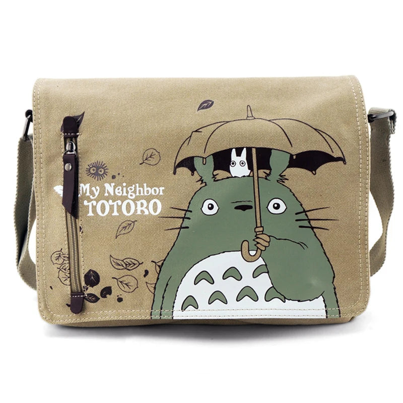 Totoro Crossbody Bag Canvas Shoulder Bag Cartoon Anime Neighbor School Tote Hand