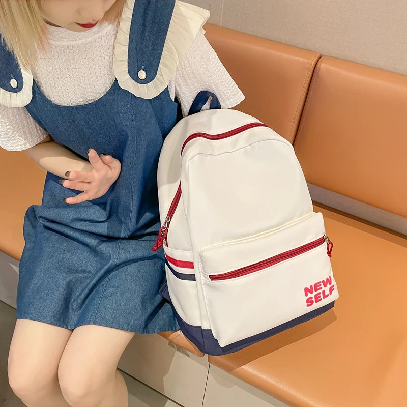 Canvas Schoolbag Women Mochila Teens Girl Bookbag High School Boy Student Rucksa