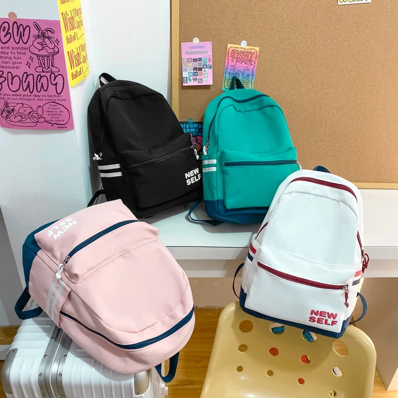 Canvas Schoolbag Women Mochila Teens Girl Bookbag High School Boy Student Rucksa