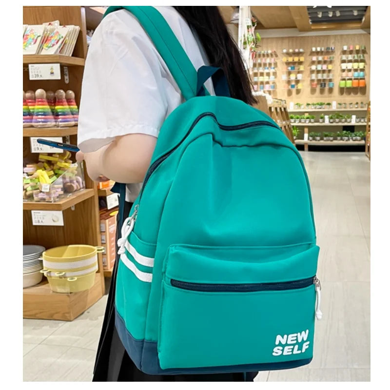 Canvas Schoolbag Women Mochila Teens Girl Bookbag High School Boy Student Rucksa