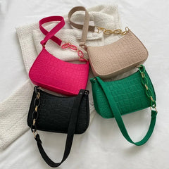 Vintage Women Handbags Underarm Bag Casual Female Advanced Texture Armpit Handba