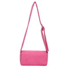 Wide Shoulder Corduroy Square Bag with Literary Style Strap