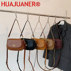Solid Leather Crossbody Bags For Women Ladies Messenger Bag Small Shoulder Bags