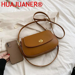 Solid Leather Crossbody Bags For Women Ladies Messenger Bag Small Shoulder Bags