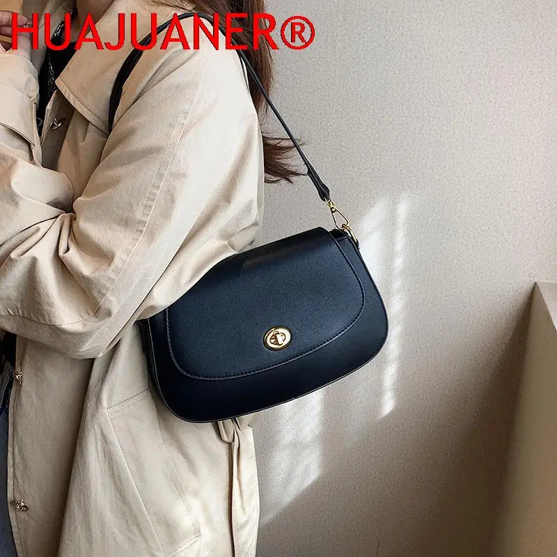 Solid Leather Crossbody Bags For Women Ladies Messenger Bag Small Shoulder Bags