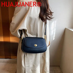 Solid Leather Crossbody Bags For Women Ladies Messenger Bag Small Shoulder Bags