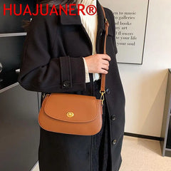 Solid Leather Crossbody Bags For Women Ladies Messenger Bag Small Shoulder Bags